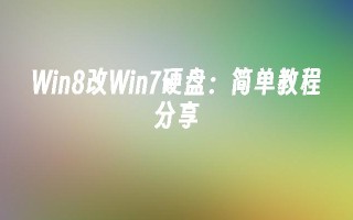 win8改win7硬盘：简单教程分享